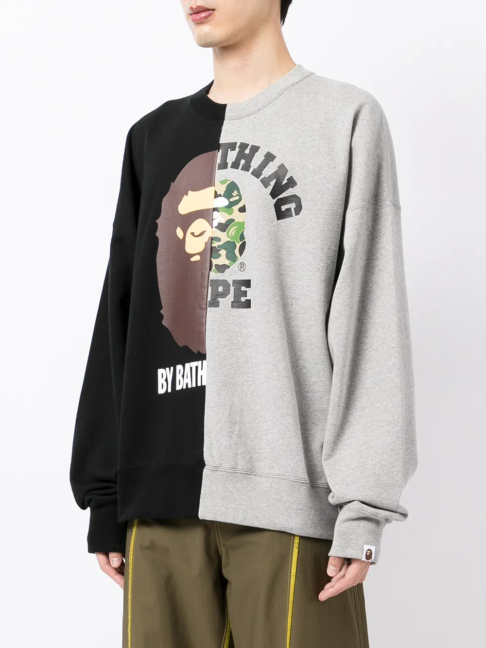 фото A bathing ape® толстовка в технике пэчворк с логотипом