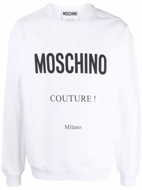 Moschino logo-print crew neck jumper