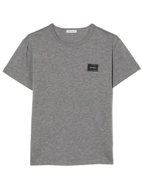 Dolce & Gabbana Kids square logo patch T-shirt