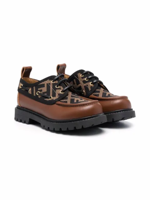 Fendi Kids zapatos con agujetas y logo FF