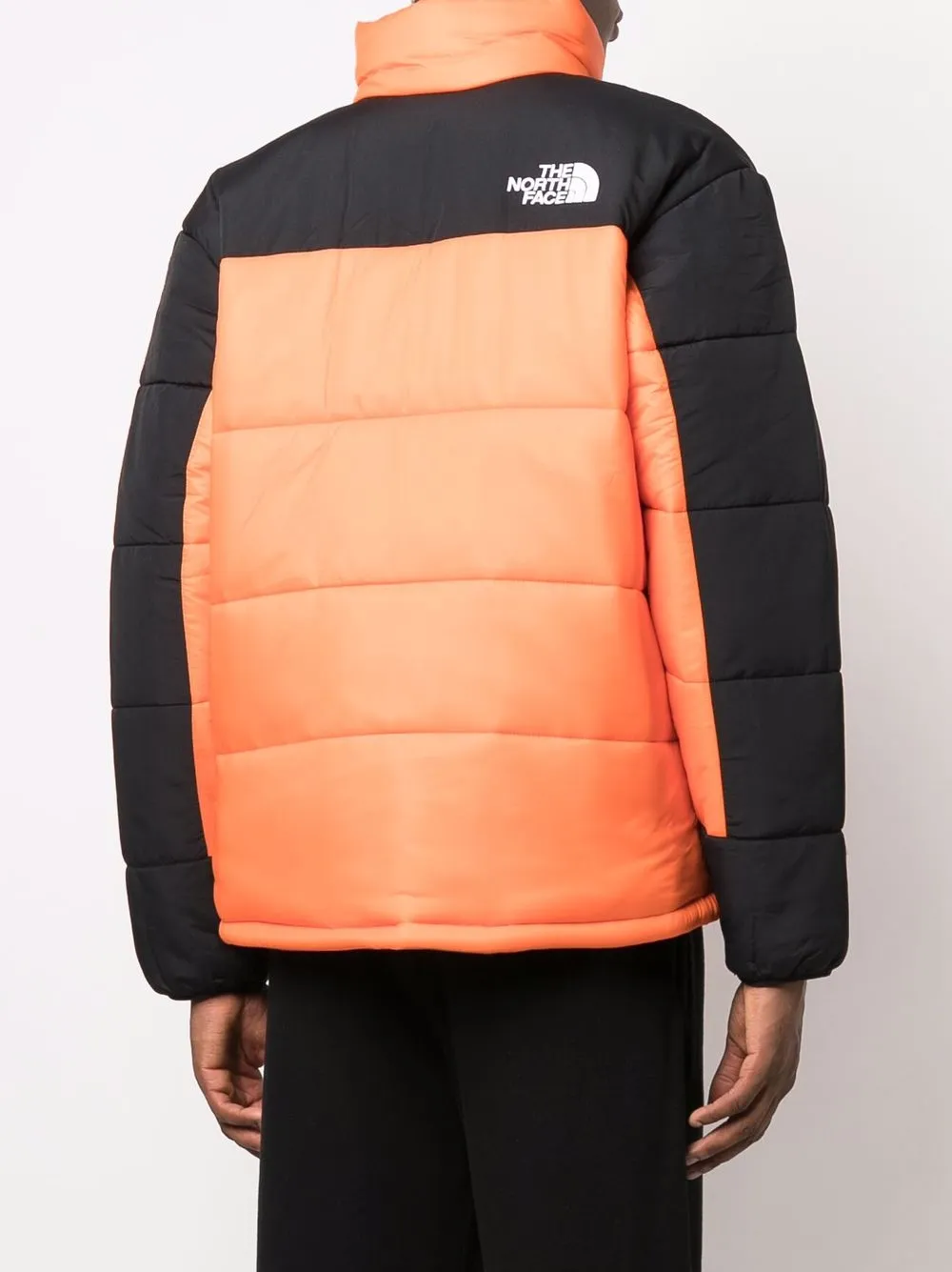 фото The north face пуховик в стиле колор-блок