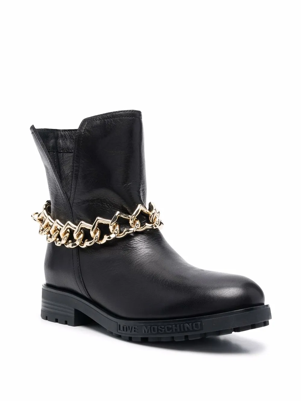 Love Moschino Leren enkellaarzen - Zwart