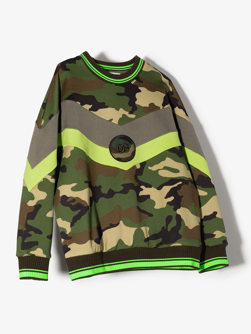 Dolce & Gabbana Kids Sweater met camouflageprint - Groen