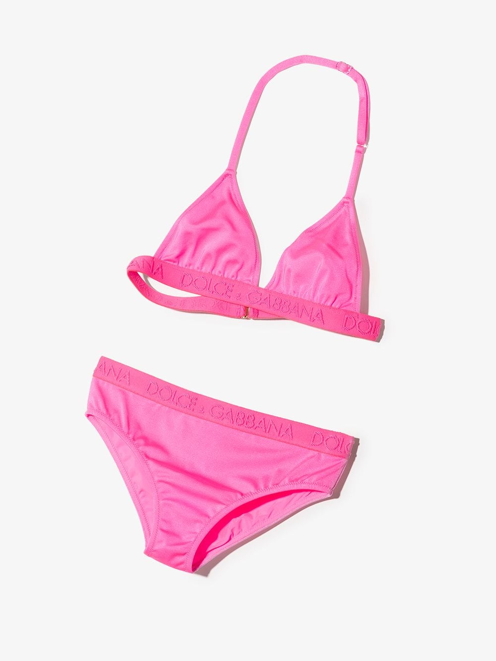 Dolce & Gabbana Kids Bikini met logoband - Roze