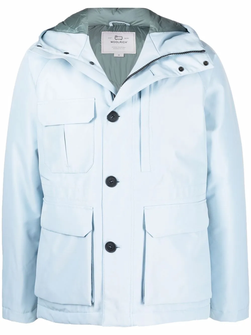 

Woolrich hooded button-up down jacket - Blue