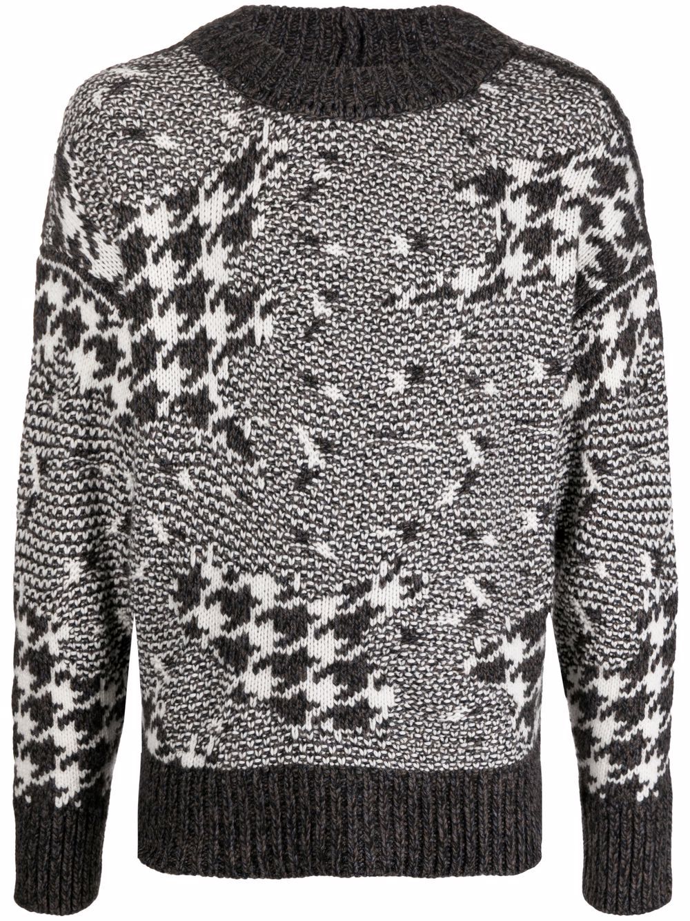 

Zegna houndstooth crewneck knit jumper - Brown