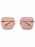 Boucheron Eyewear large square-frame sunglasses - Gold