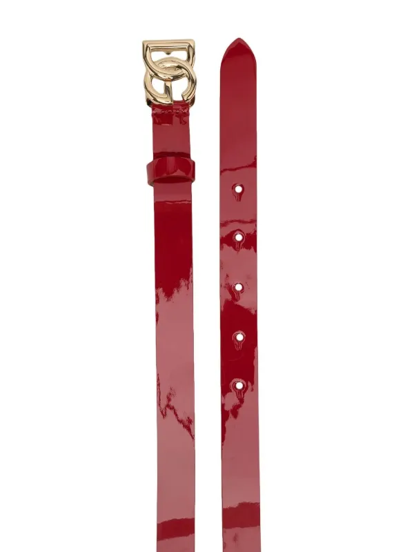 Dolce & Gabbana Red Patent DG Logo Belt Dolce & Gabbana Logo Belt - Red - 35% Off | Editorialist main image 3