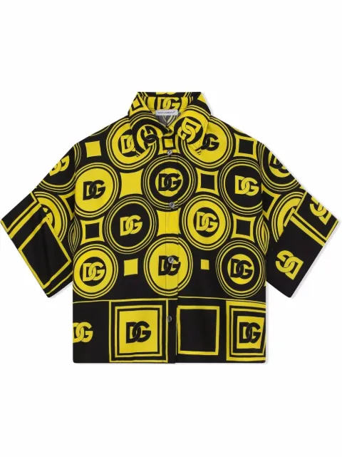 Dolce & Gabbana Kids all-over silk logo shirt