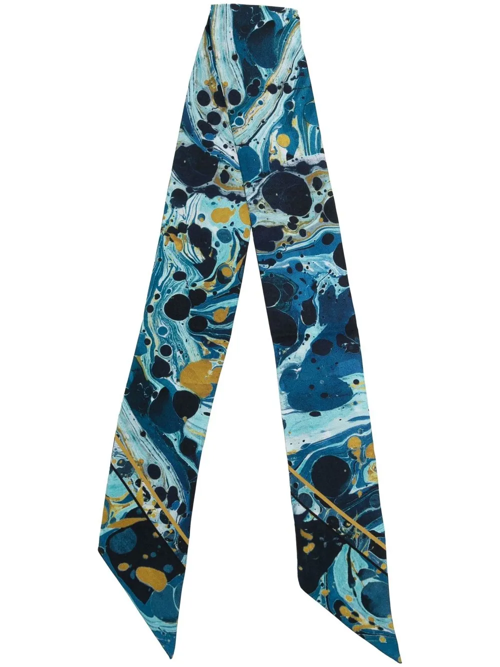 

Dolce & Gabbana marble-print skinny-cut scarf - Blue