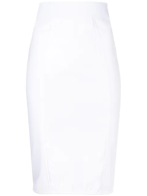 Dolce & Gabbana corset-detail satin pencil skirt