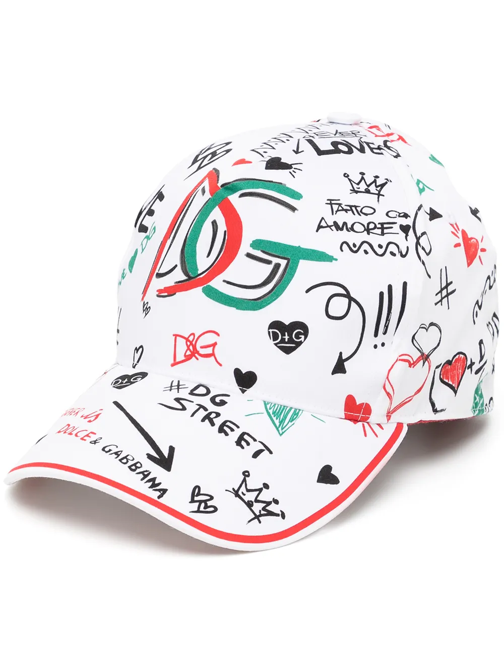 

Dolce & Gabbana gorra con estampado gráfico - Blanco