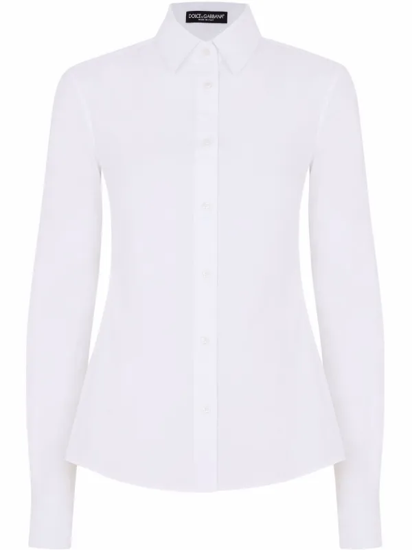 Dolce Gabbana Camisa De Popelina Con Botones Blanco FARFETCH CL