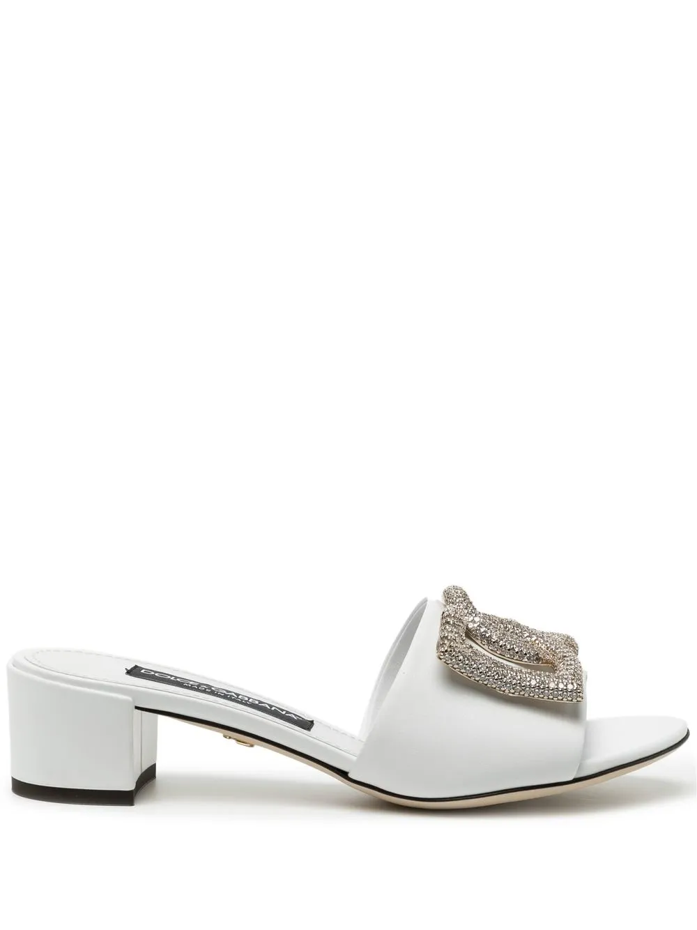 

Dolce & Gabbana embellished-logo mules - White