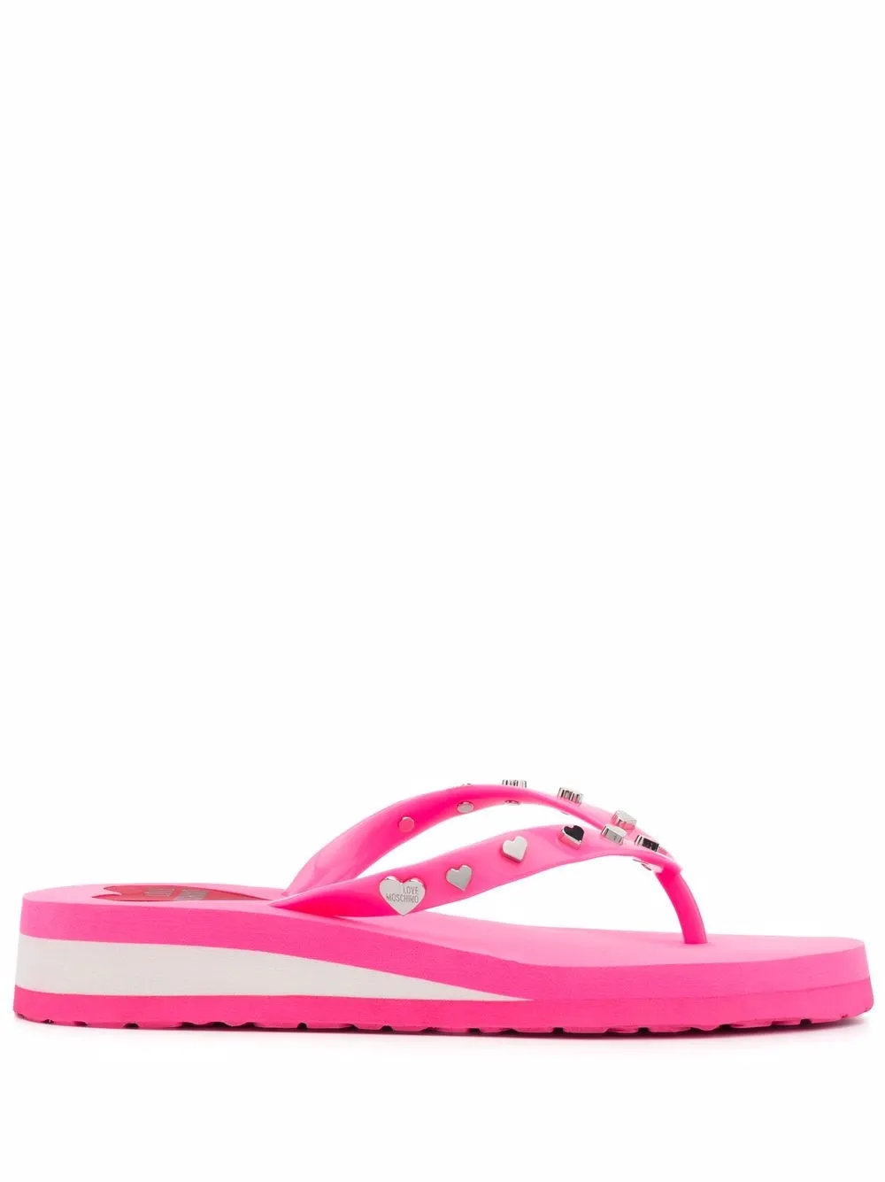 

Love Moschino heart-studded flip flops - Pink