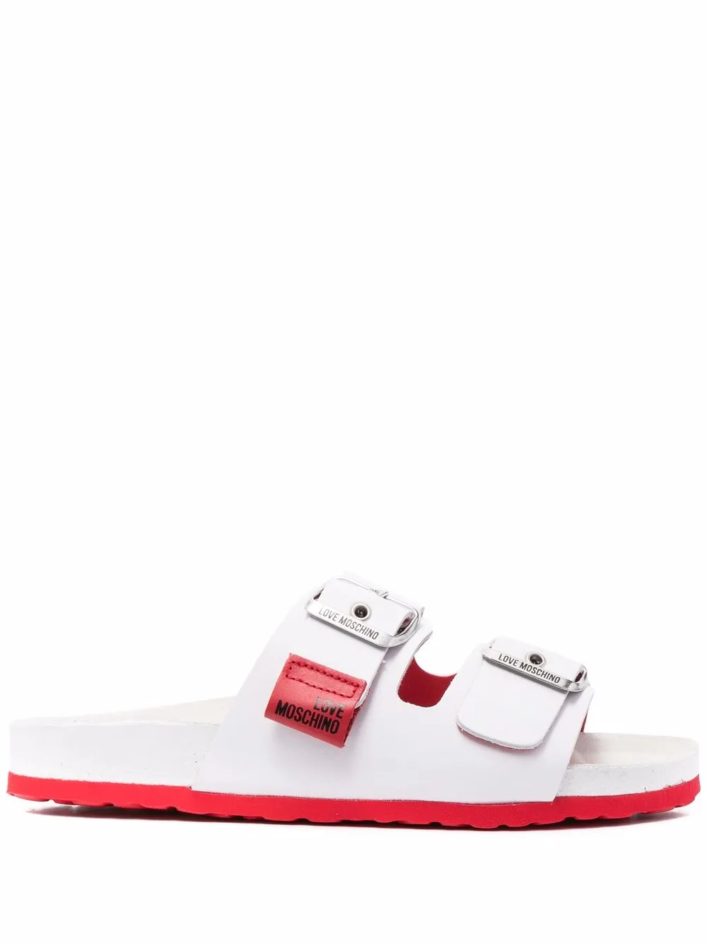 

Love Moschino buckle-fastening leather sandals - White