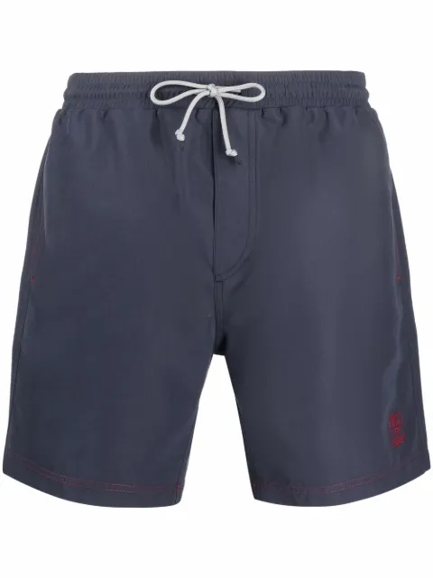 Brunello Cucinelli logo-embroidered swim shorts