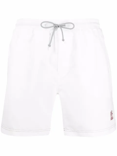 Brunello Cucinelli logo-embroidered swim shorts