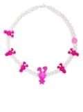 Natasha Zinko bunny-detail necklace - Pink