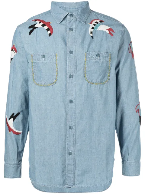 KAPITAL swallow-embroidered work shirt