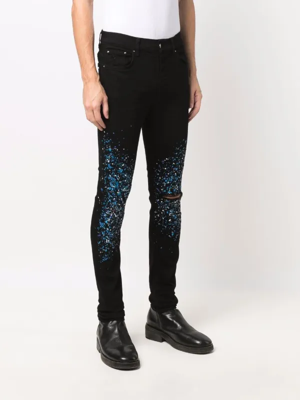 AMIRI Crystal Painter Skinny Jeans | Black | FARFETCH GE