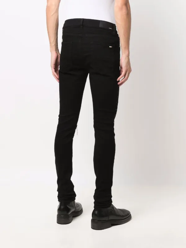 AMIRI Crystal Painter Skinny Jeans | Black | FARFETCH GE