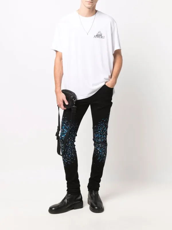 AMIRI Crystal Painter Skinny Jeans | Black | FARFETCH GE