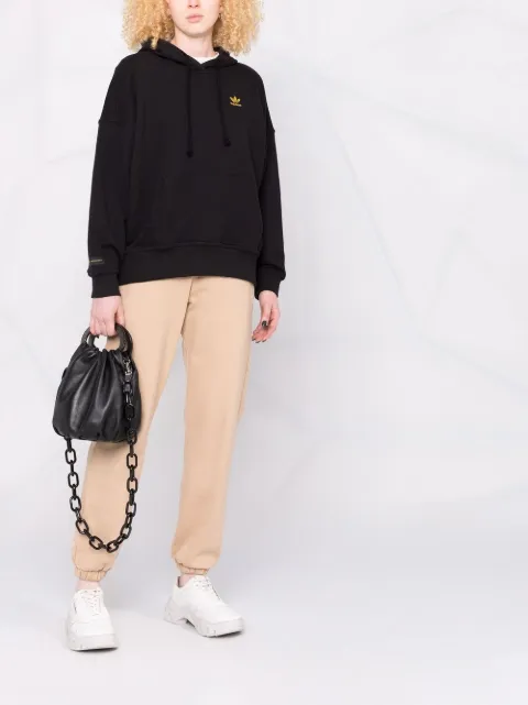 Adidas black x Marimekko embroidered hoodie for women | H20415 at Farfetch.com