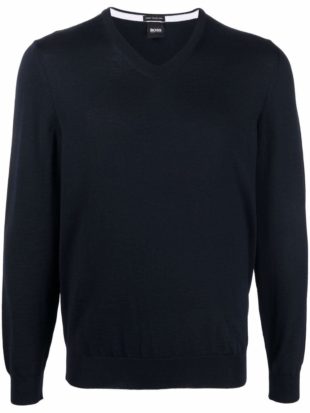 BOSS v-neck Virgin Wool Jumper - Farfetch