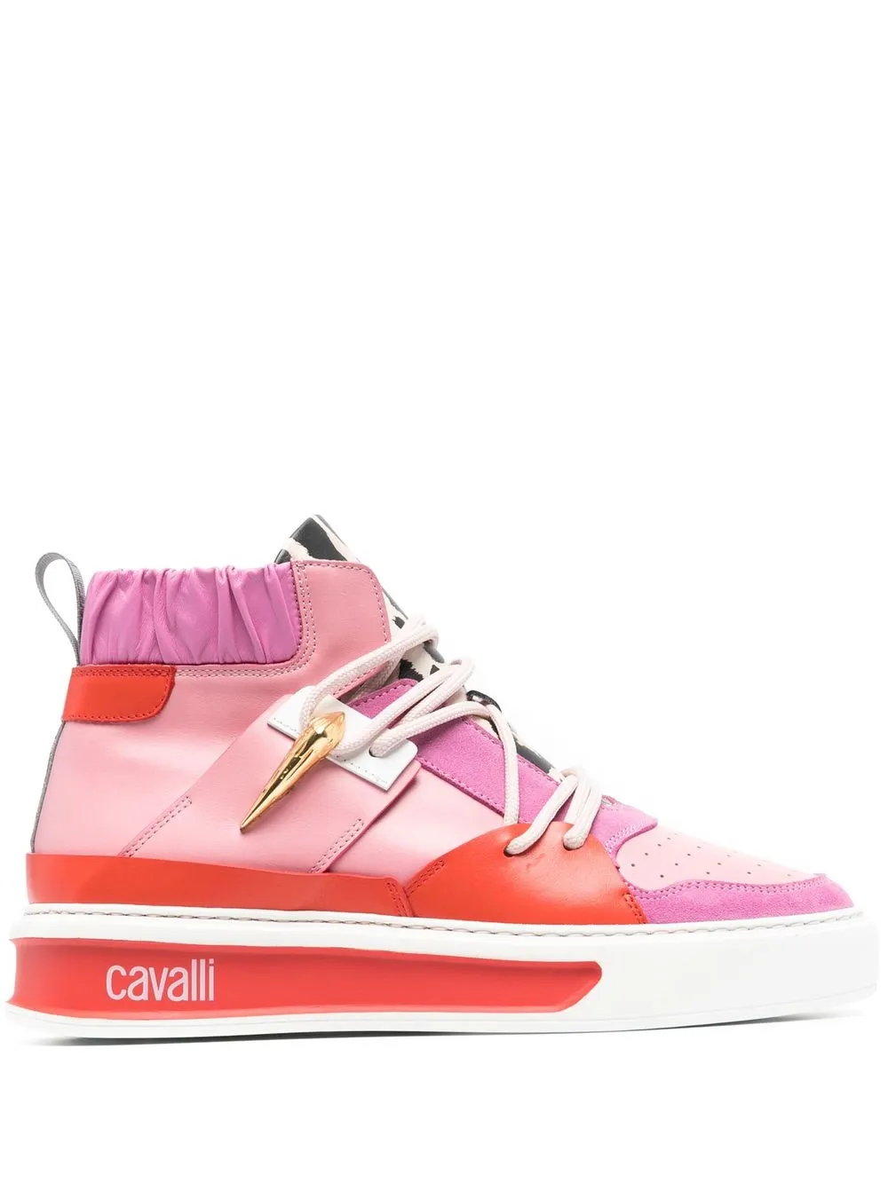 

Roberto Cavalli tenis altos Tiger Tooth - Rosado