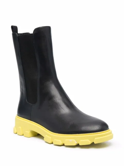 ridley leather and logo boot