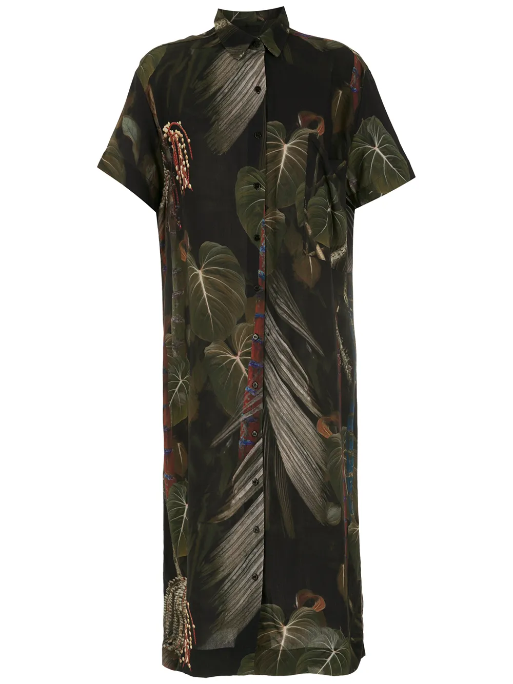 

Osklen vestido camisero con motivo - Verde