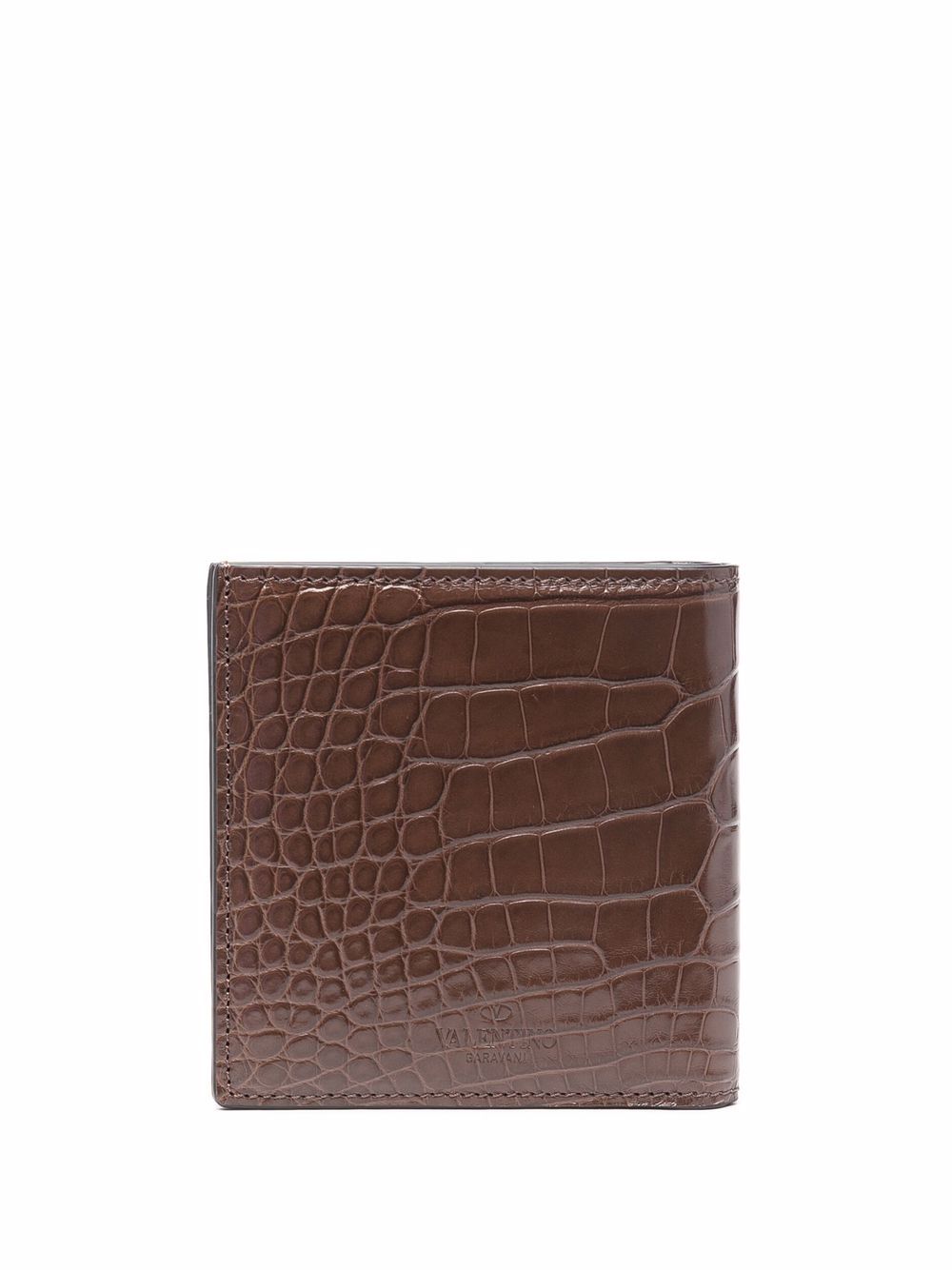 фото Valentino garavani logo croc-effect bi-fold wallet