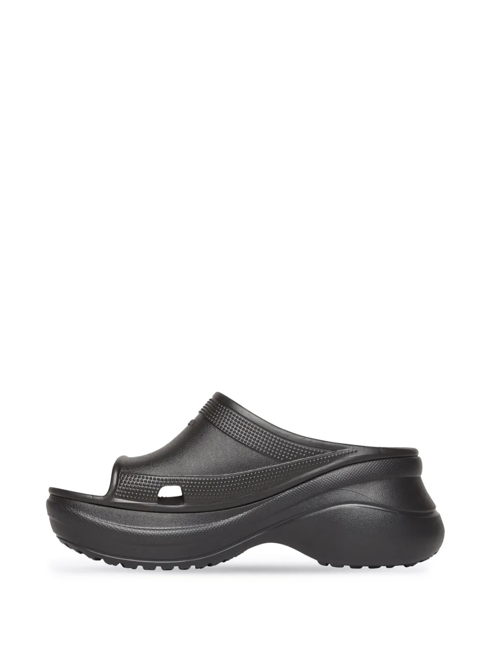 Balenciaga X Crocs Moulded-rubber Platform Slides In Black