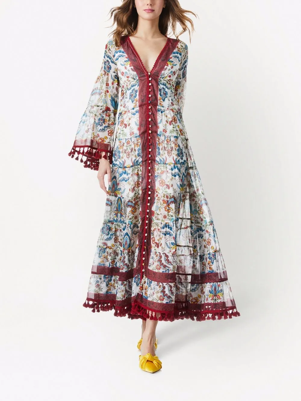 фото Alice+olivia платье макси alexandria с цветочным принтом