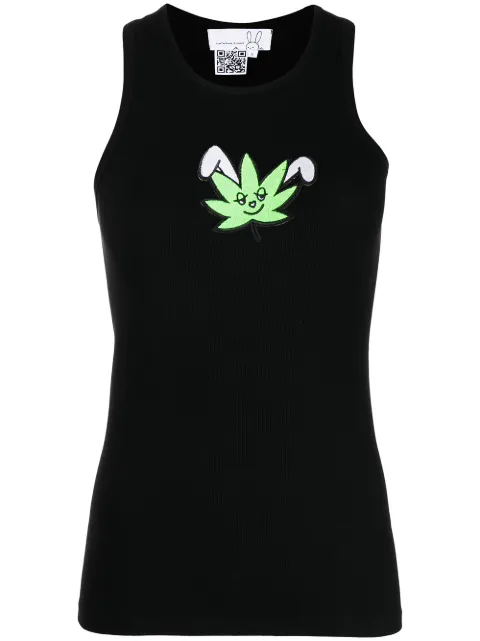 Natasha Zinko top sin mangas con logo estampado