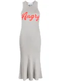 Natasha Zinko Angry-print sleeveless dress - Grey