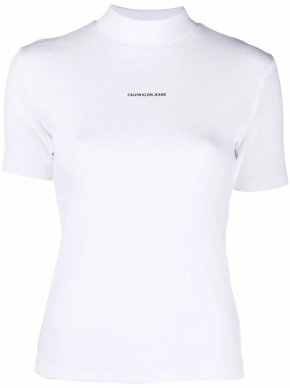 

Calvin Klein Jeans playera de canalé - Blanco