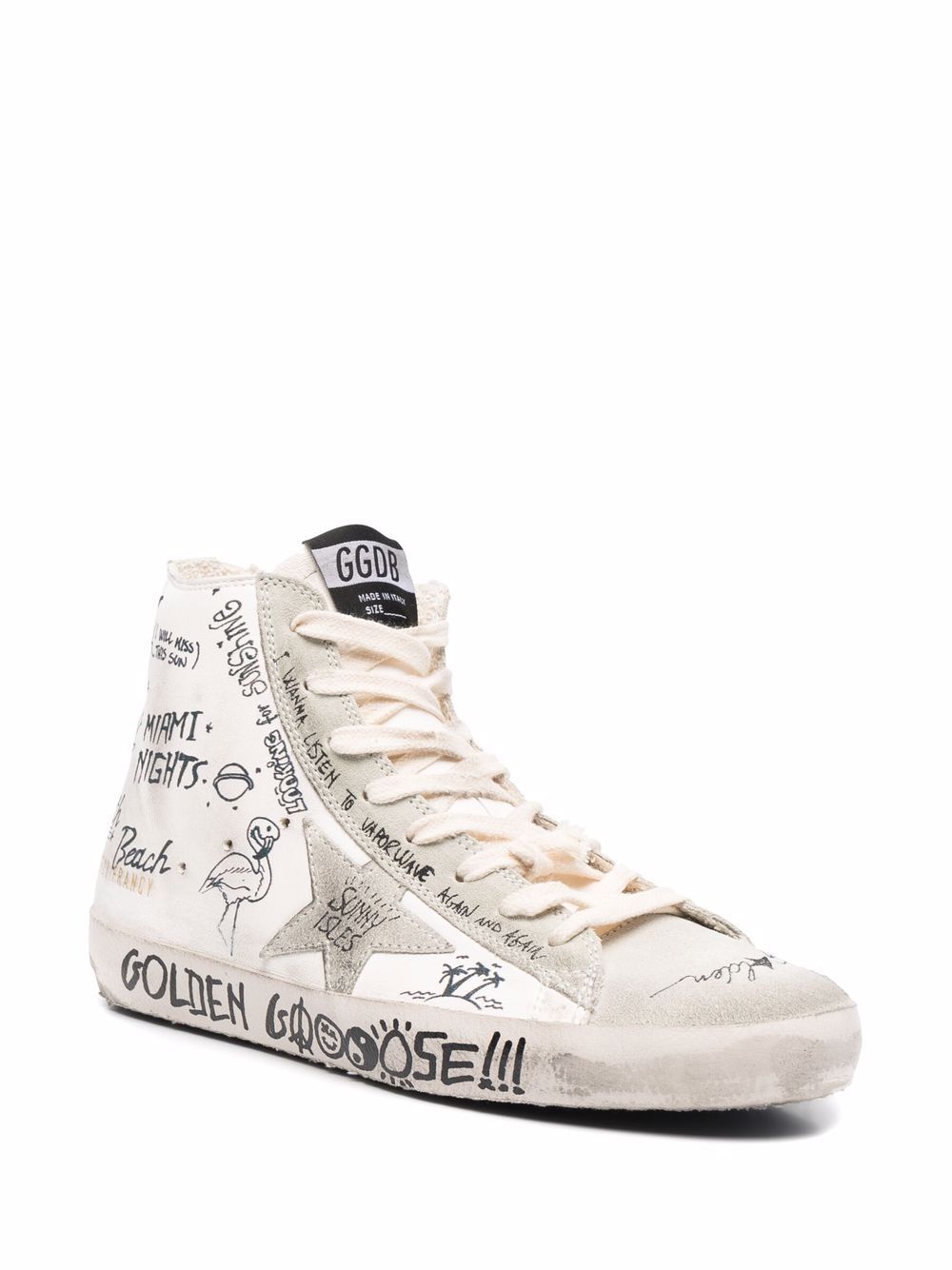 Golden Goose Sneakers met graffiti-print - Wit