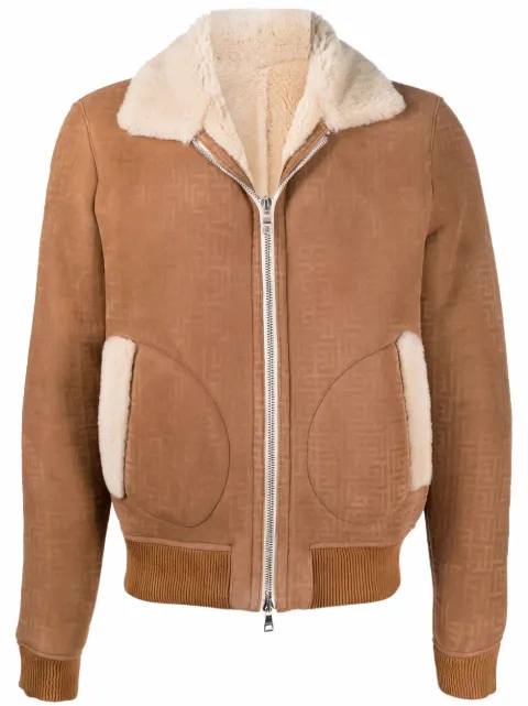 Balmain suede long-sleeve jacket