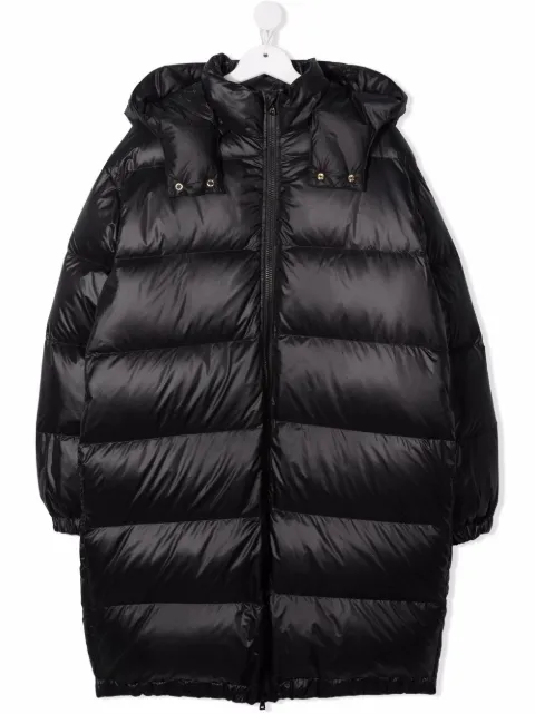 Balmain Kids معطف بهودي وتطريز شعار الماركة
