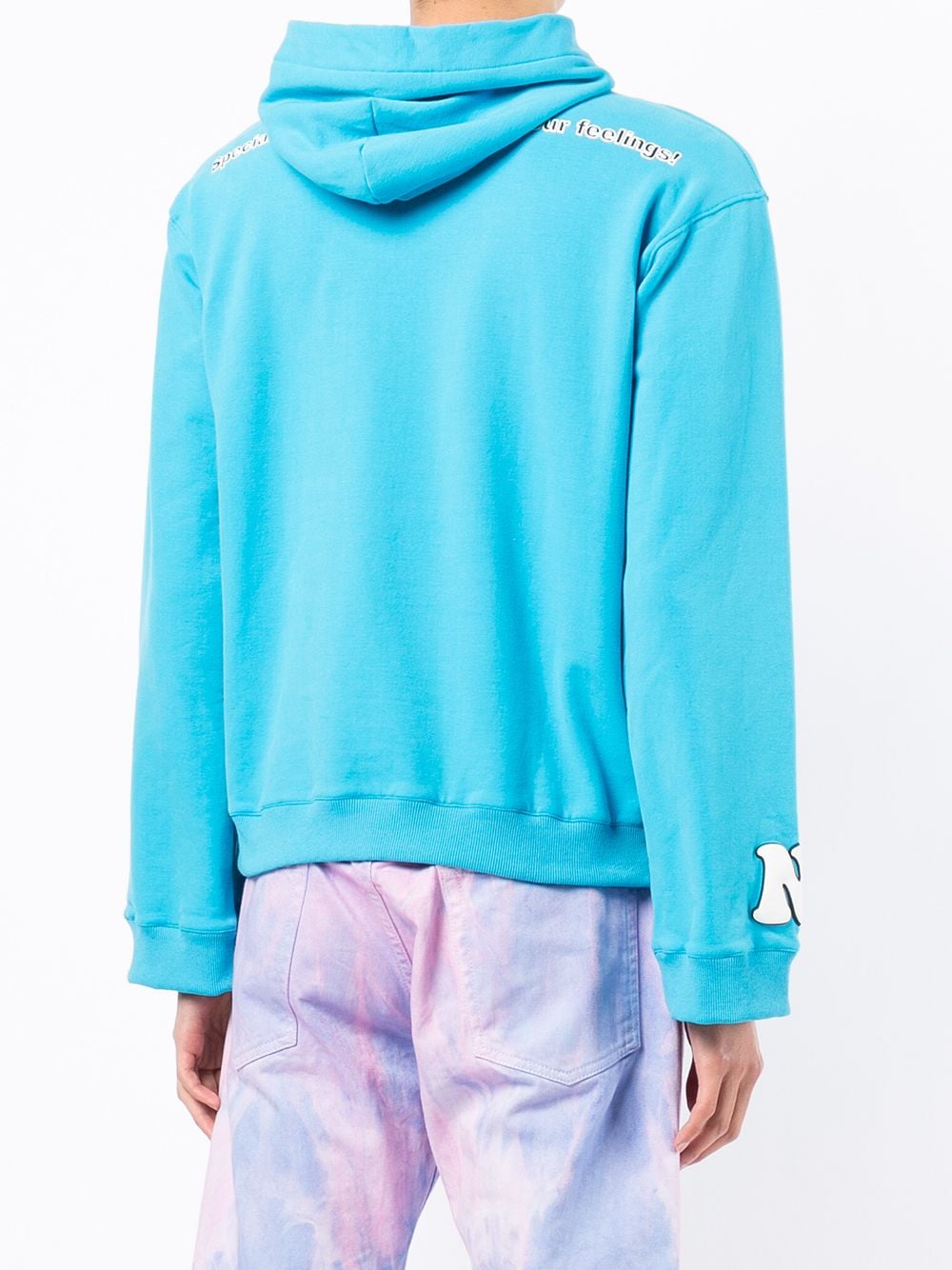 Shop Natasha Zinko Graphic-print Pullover Hoodie In Blue