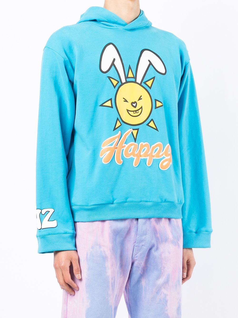 Shop Natasha Zinko Graphic-print Pullover Hoodie In Blue