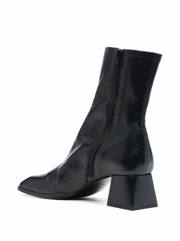 all black square toe boots