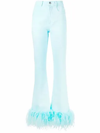 feather-trim Bootcut Trousers - Farfetch