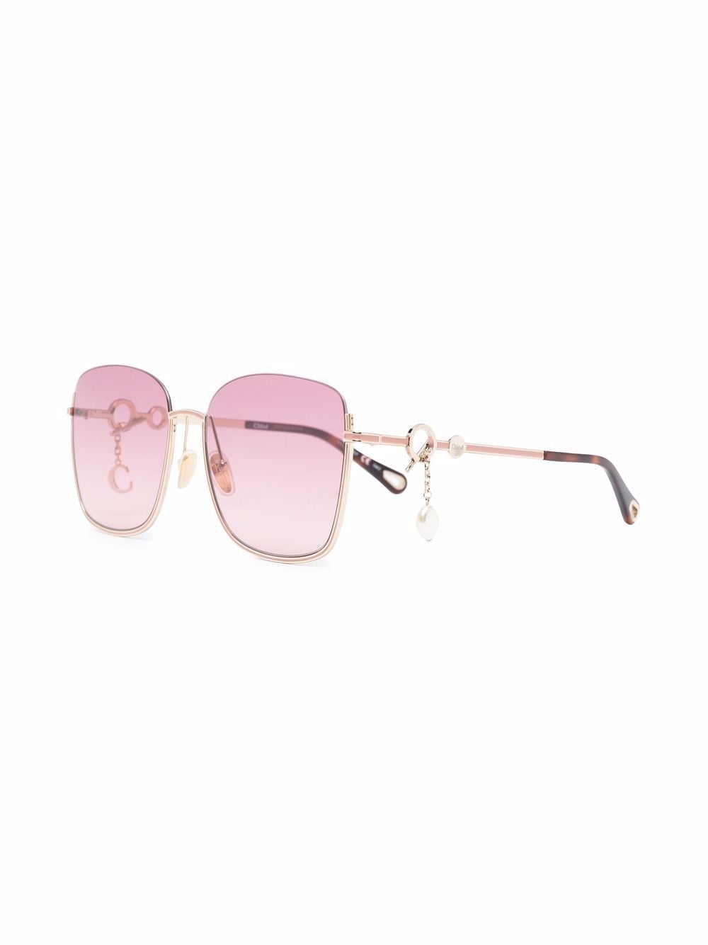 Shop Chloé Frameless Gradient Sunglasses In Gold