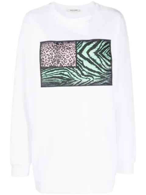Roberto Cavalli animal-print patch-detail sweatshirt