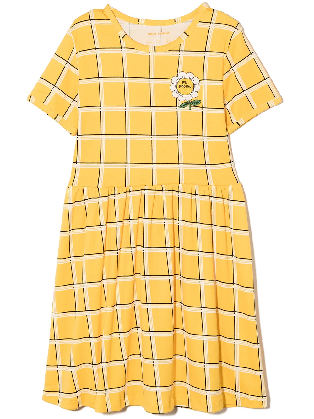 

Mini Rodini vestido con motivo de cuadros - Amarillo