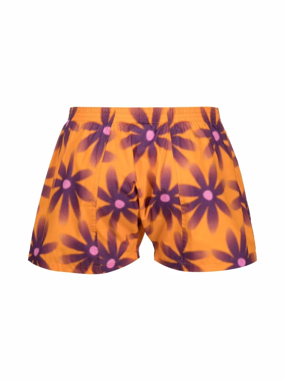 Shop Jacquemus Logo-embroidered Floral-print Bboxers In Orange