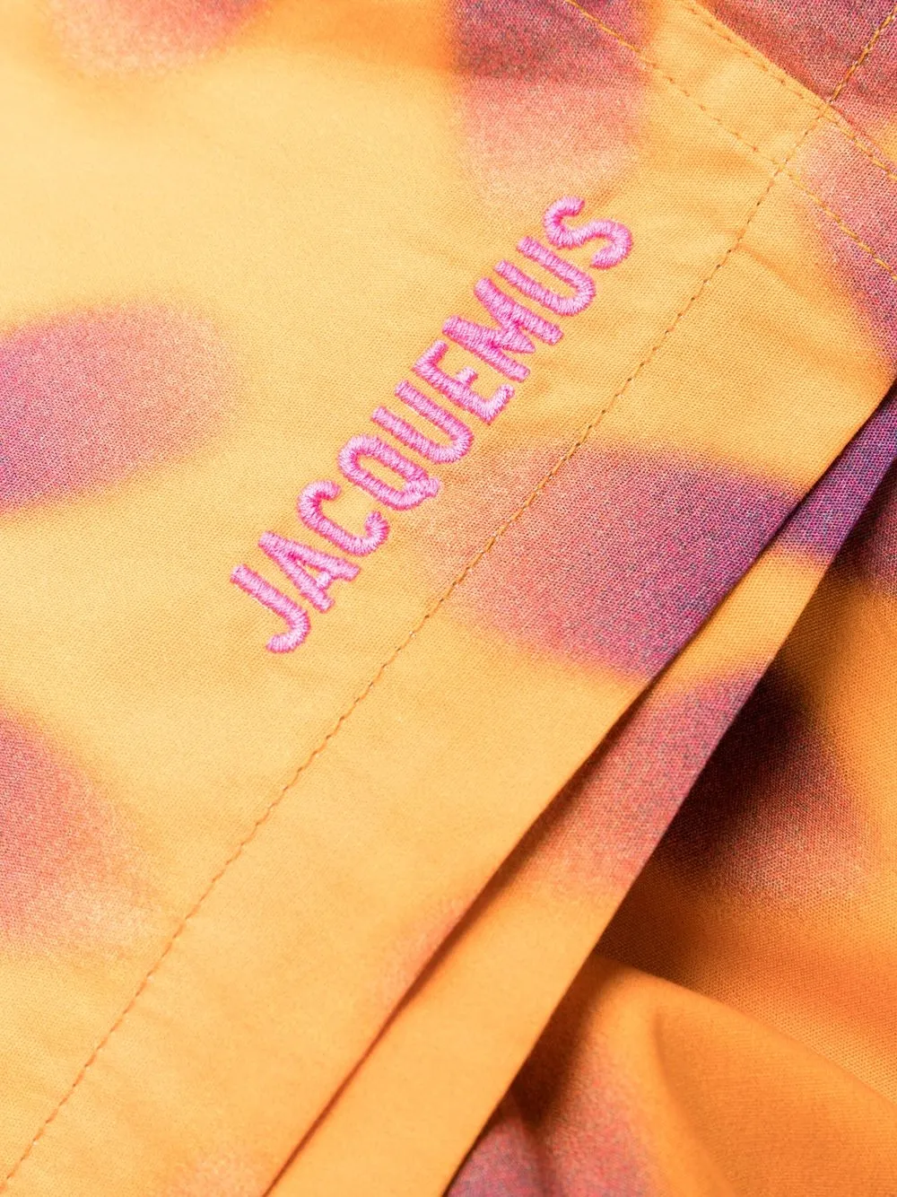 Shop Jacquemus Logo-embroidered Floral-print Bboxers In Orange